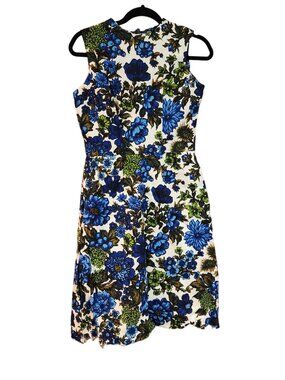 Vintage handmade unhemmed  womens dress metal zipper see measurements